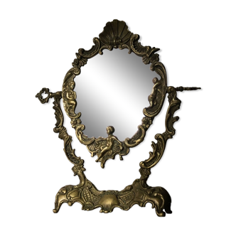 Vintage French angel psyche table mirror