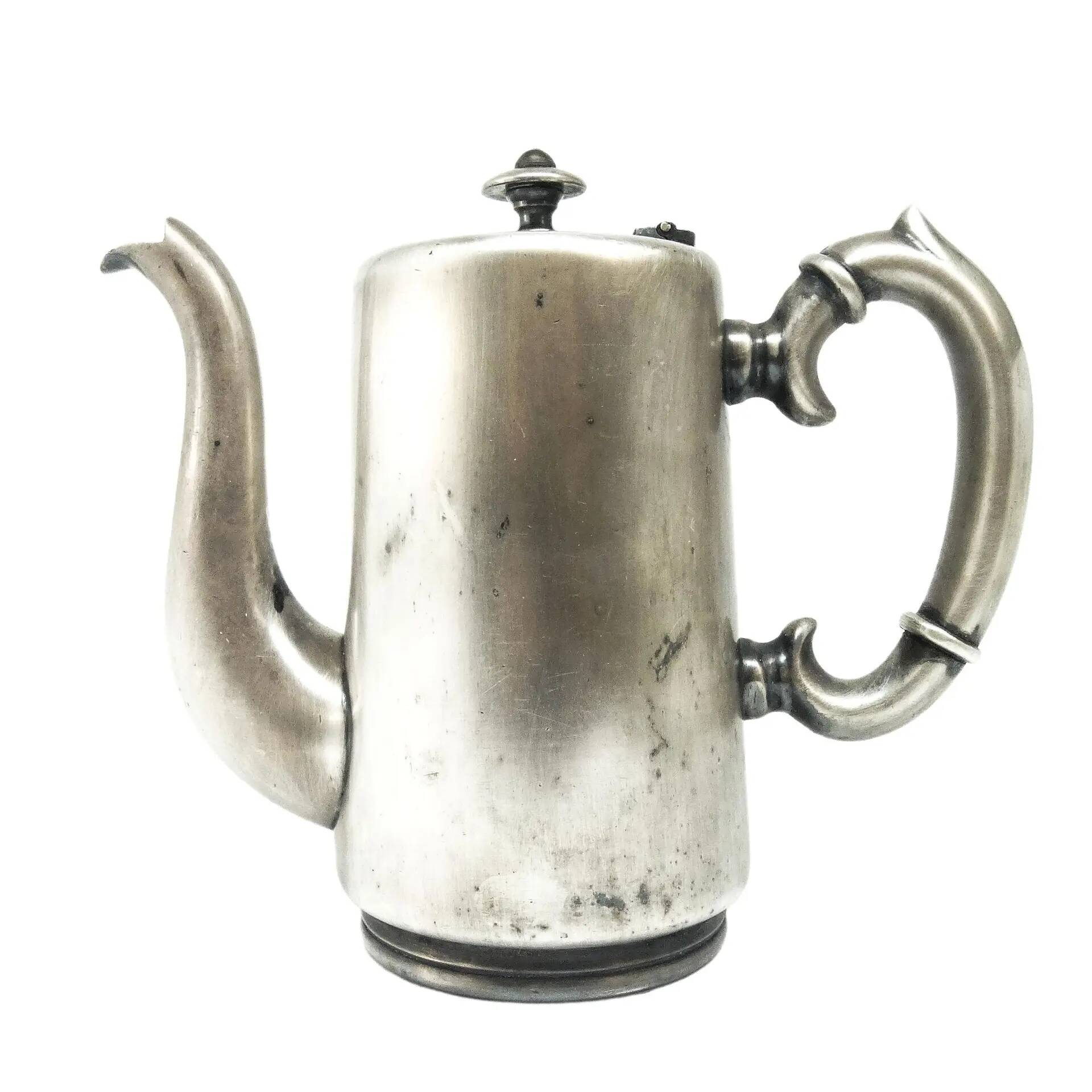 Hotel coffee pot, Eclecticism, silver-plated brass, Poland, 1920s.