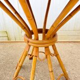 Round rattan table dia 65cm vintage 60s