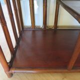 Retro-Side table-vinyl furniture-wood, rattan and bamboo-80s