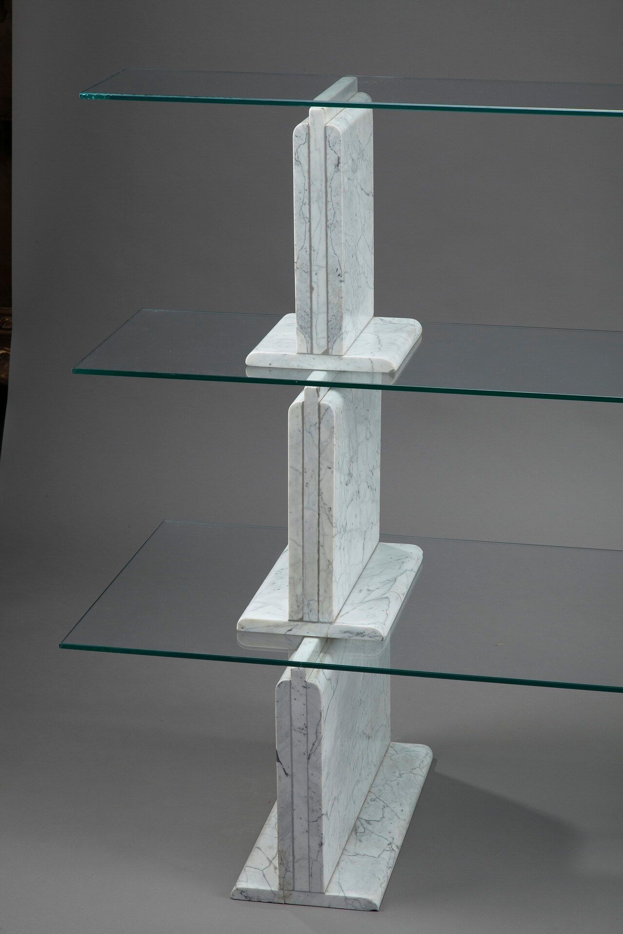 Carrara marble and glass library - 1970