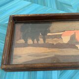 Inlaid wooden tray