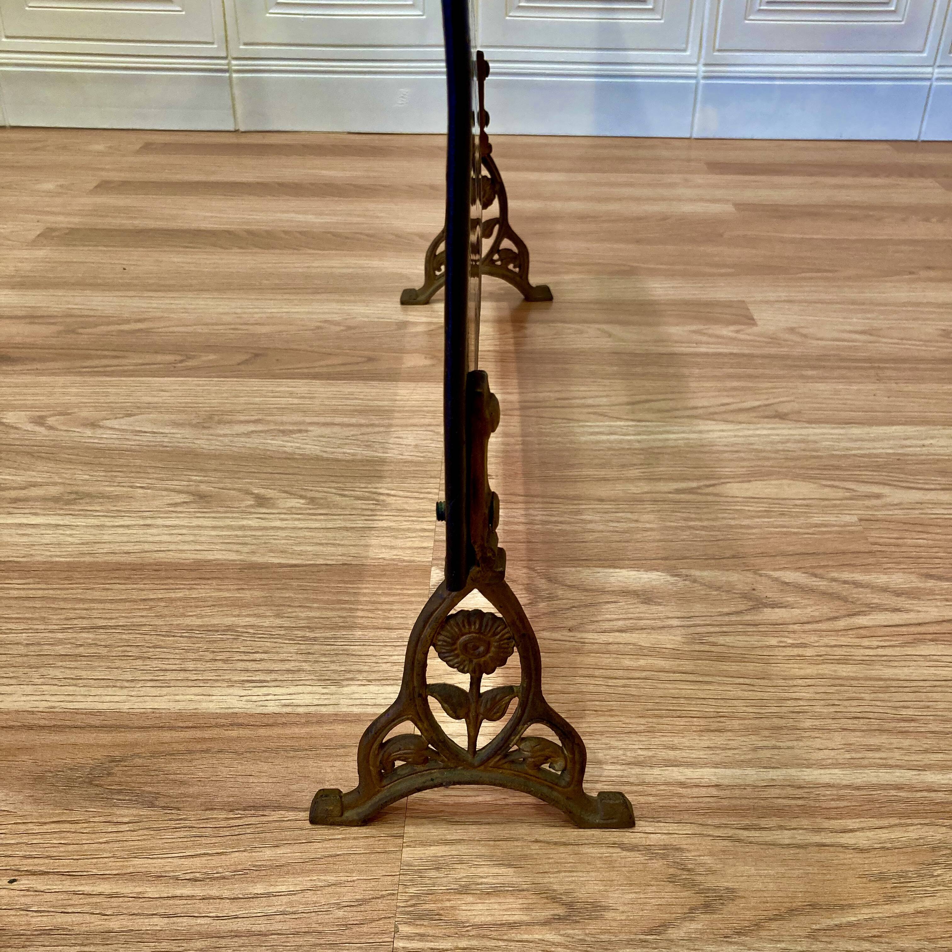 Metal fireplace screen from the period.