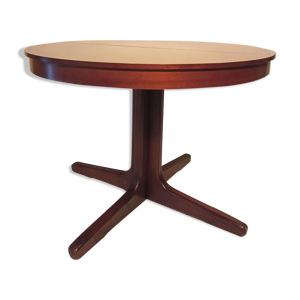 Table vintage ronde acajou piétement