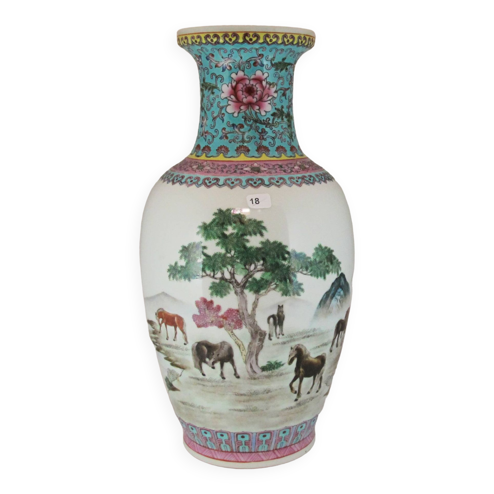 Large Chinese famille rose porcelain vase China 20th century