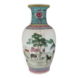 Grand vase en porcelaine famille rose Chinois Chine 20è siècle
