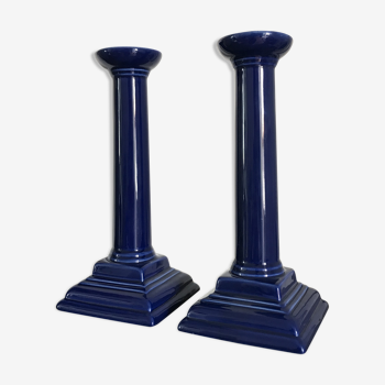 Pair of italian blue candlesticks