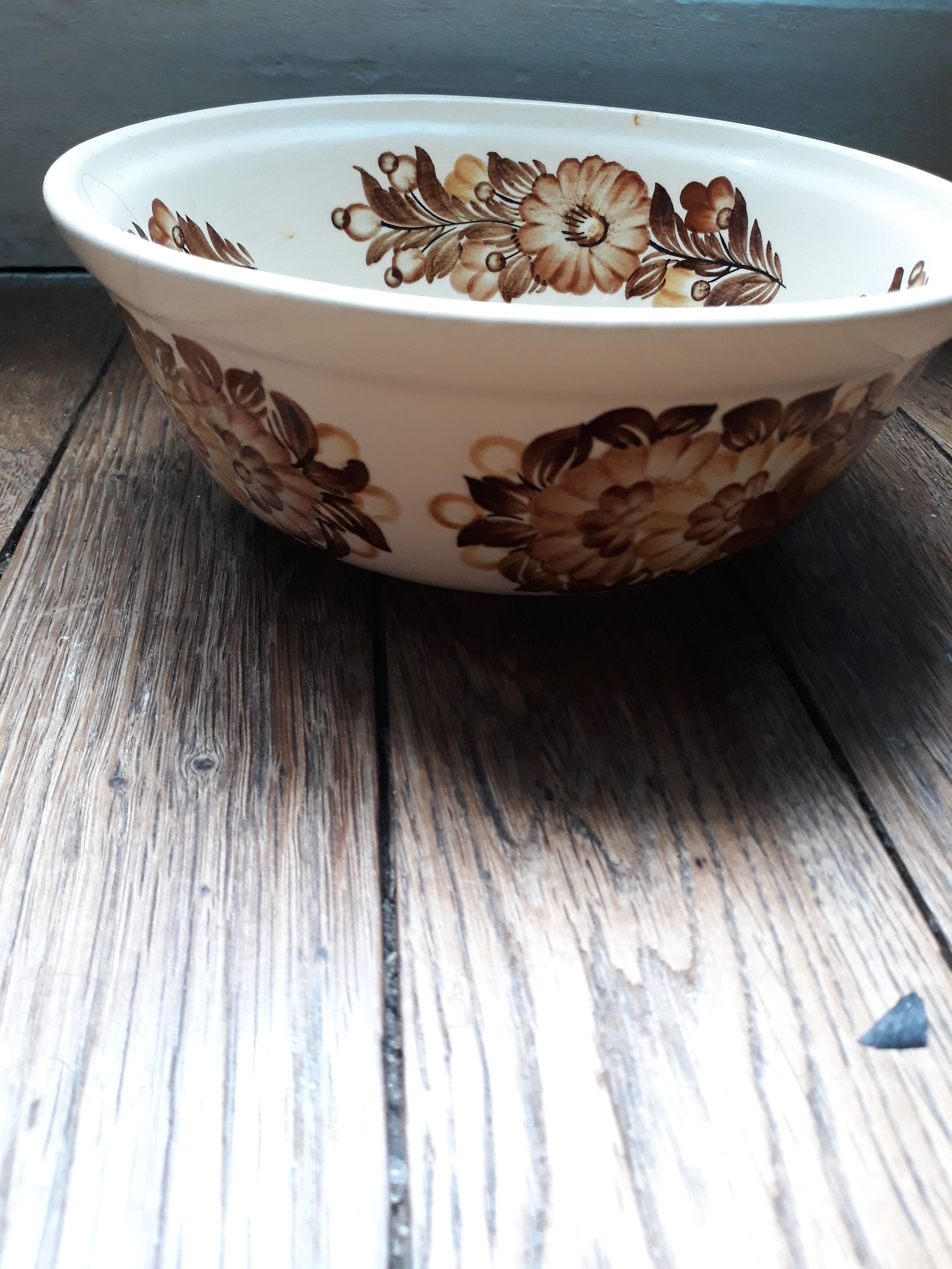 Vintage earthenware salad bowl