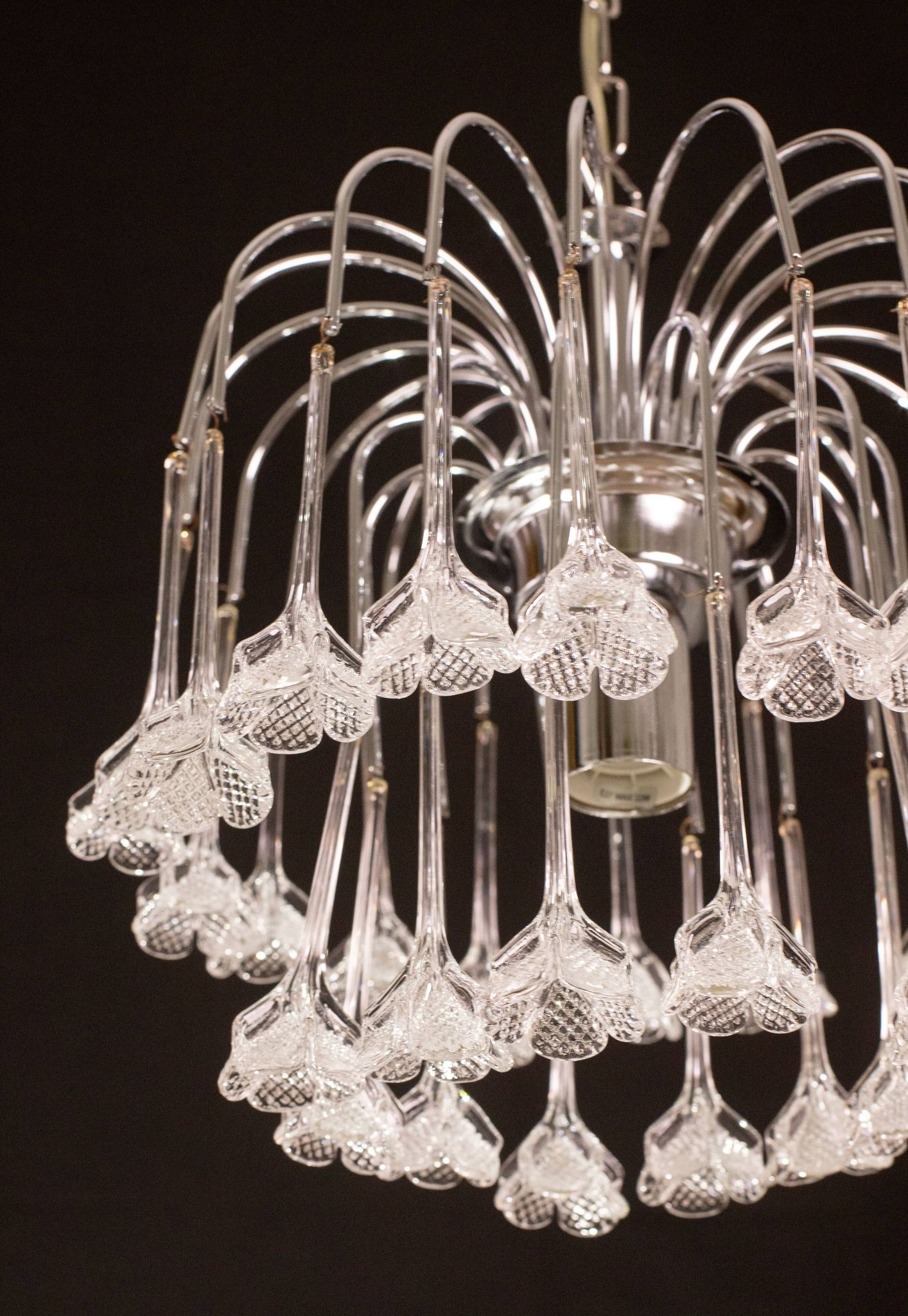 Set of 2 Julia Roberts, Vintage White Murano Chandelier, 1980s