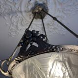 Art Deco glass foot chandelier