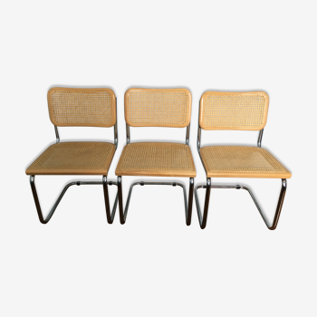 Set of 3 chairs Cesca B32 by Marcel Breuer