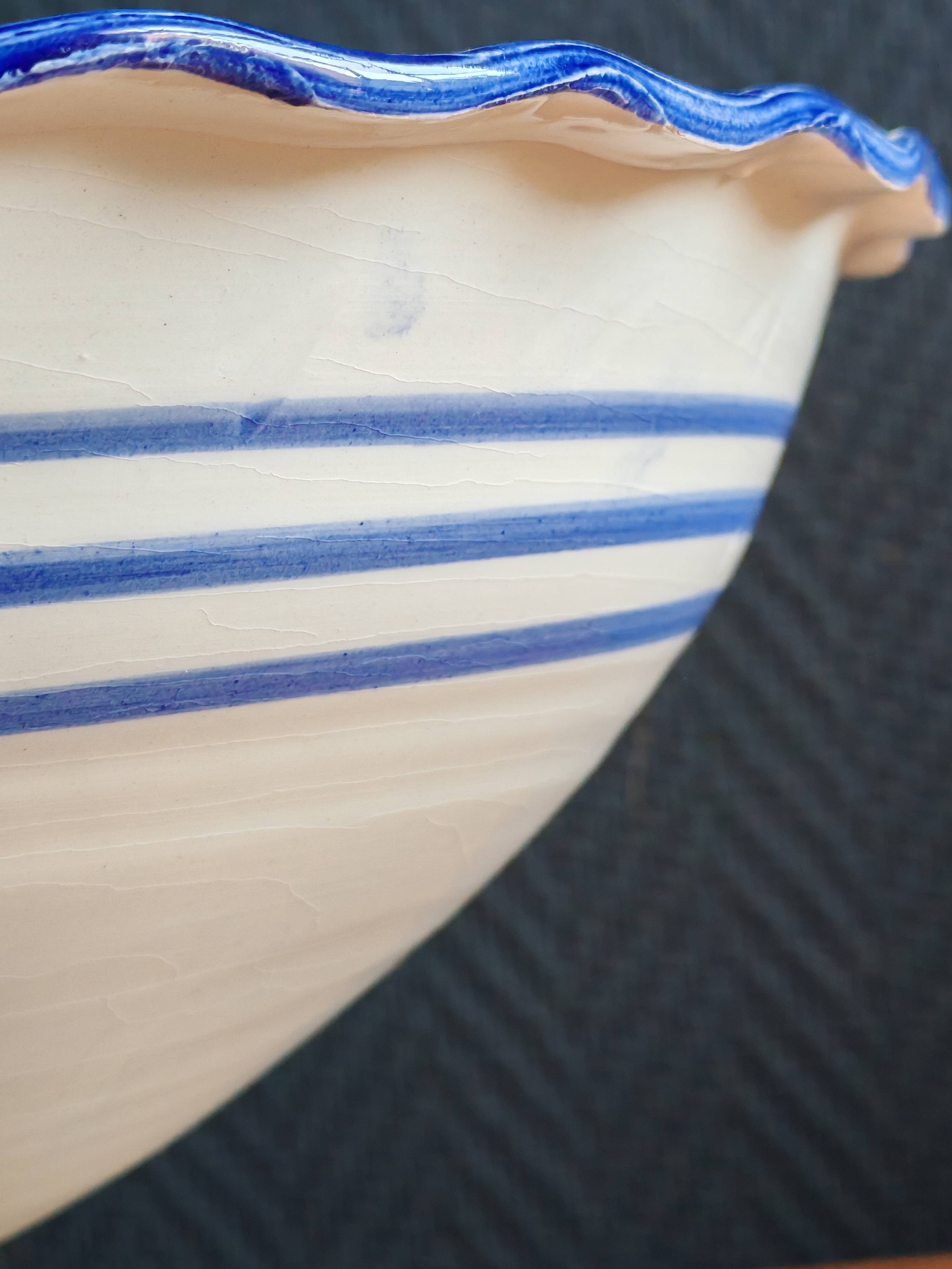 Blue and White Footed Faience Bowl