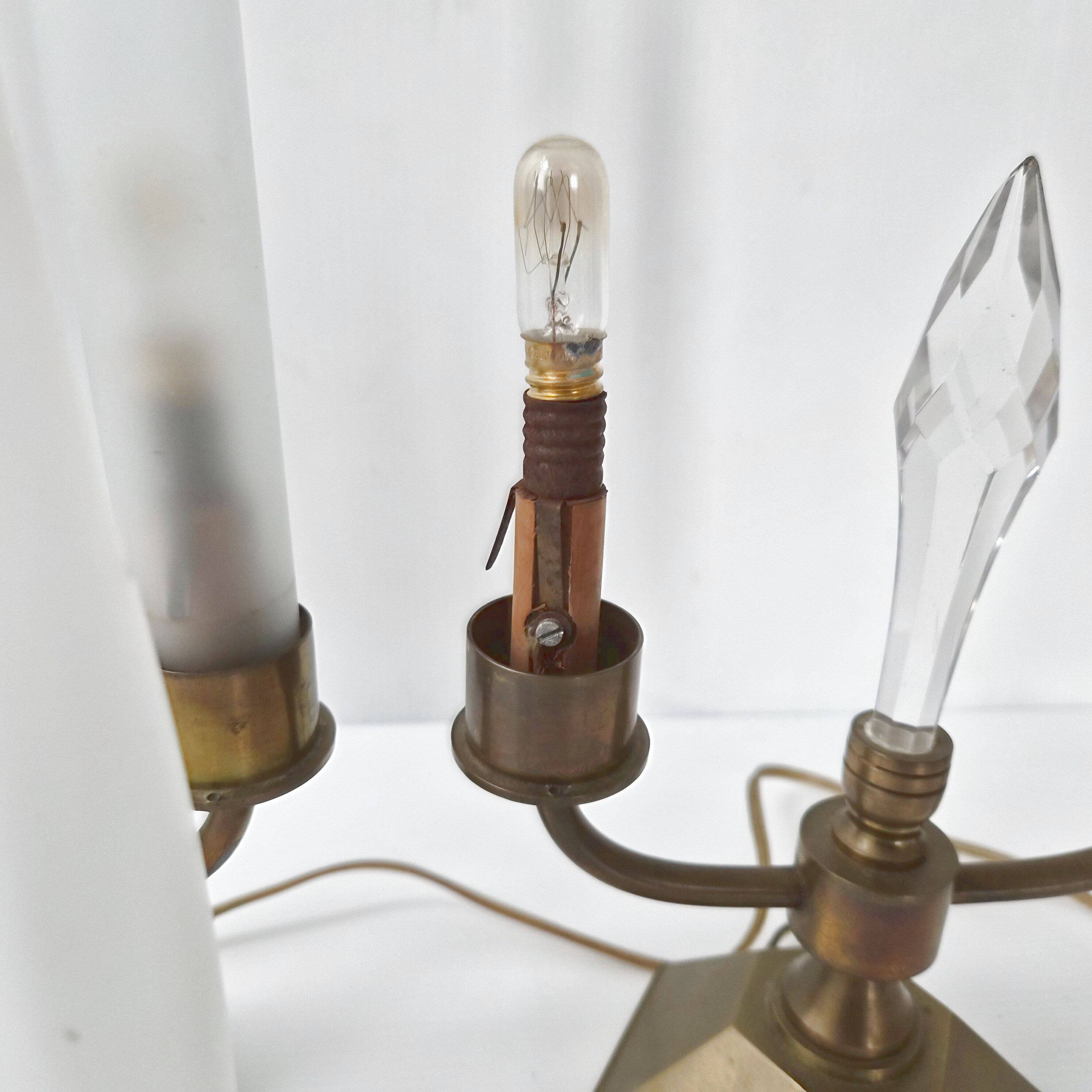 Pair of vintage candlestick lamps from the 1950s.