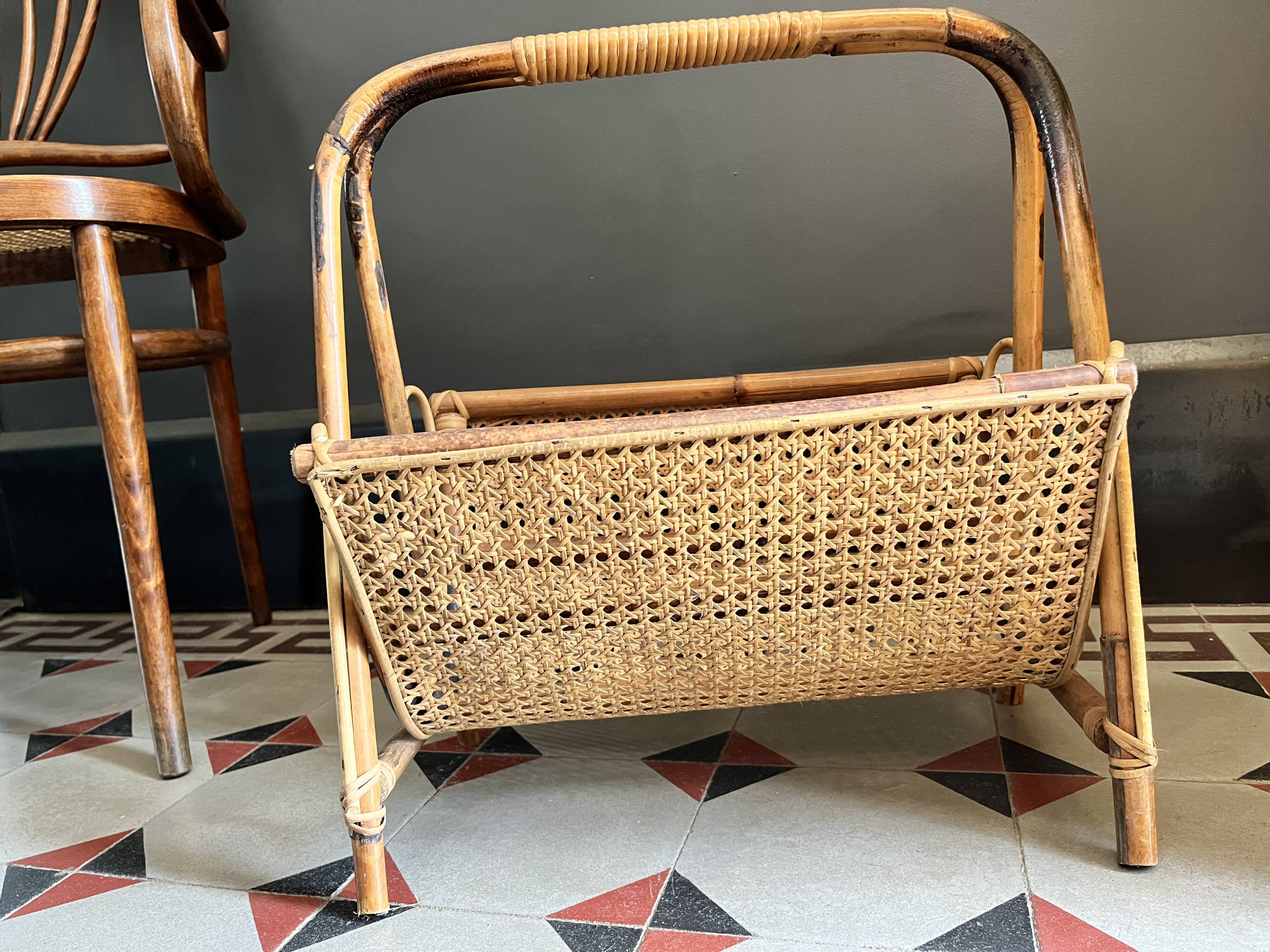 Rattan and canning magazine holders