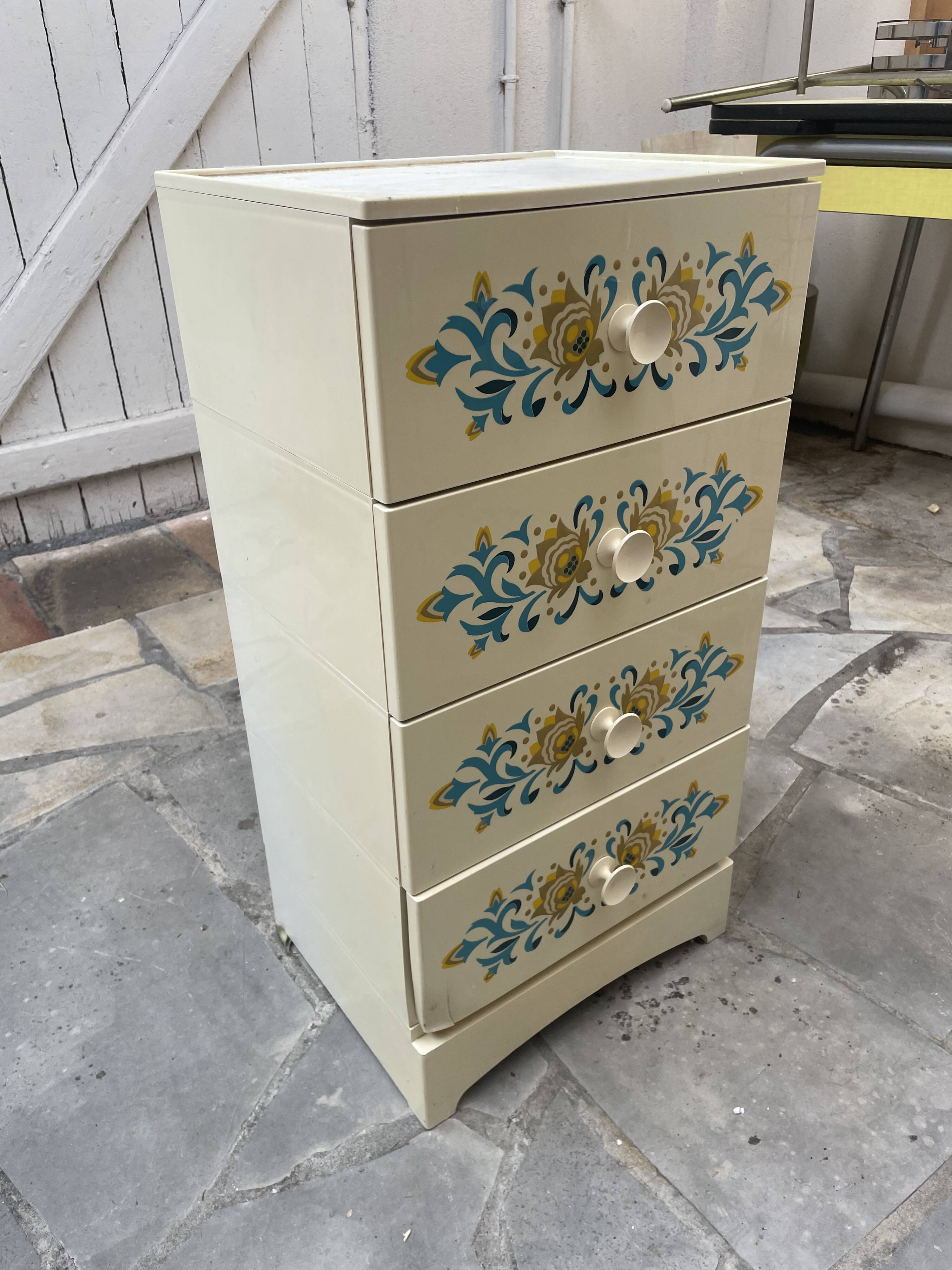 Rare thermoformed plastic drawer unit MANUFRANCE / PRISUNIC