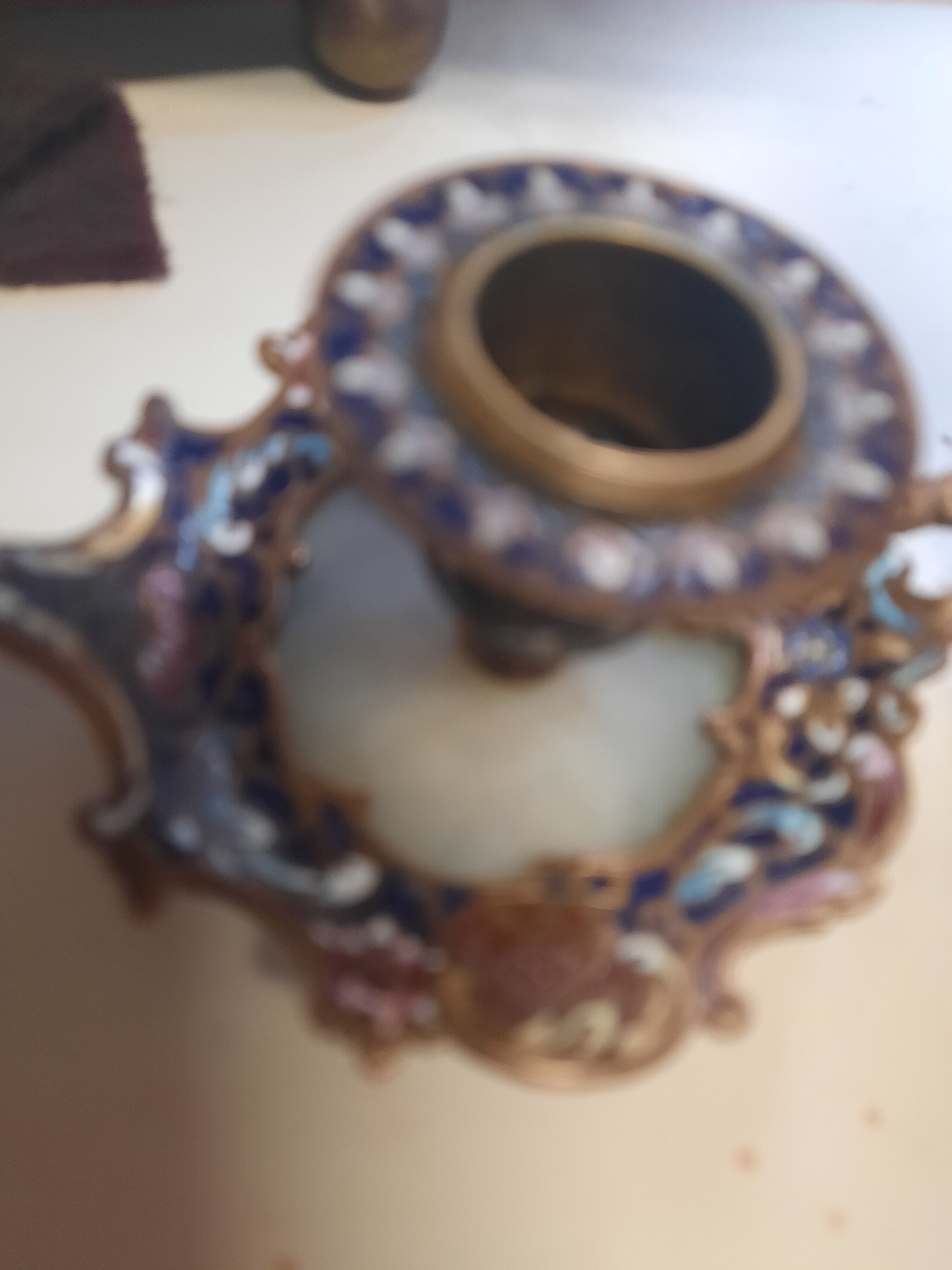 Antique bronze candle holder
