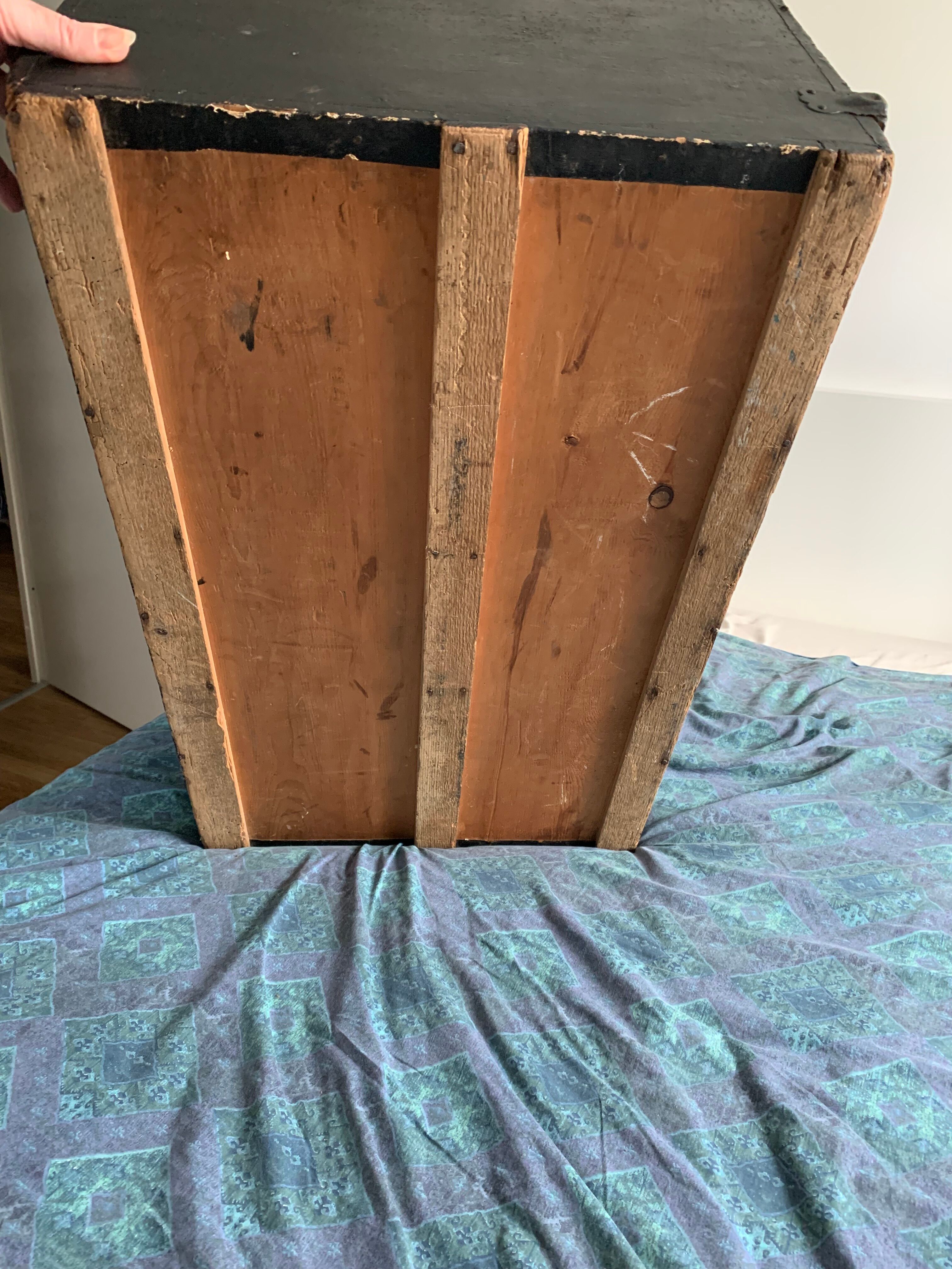 Antique painted English naval chest