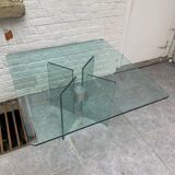 Table basse carrée en verre par Peter Gyzchy 1970