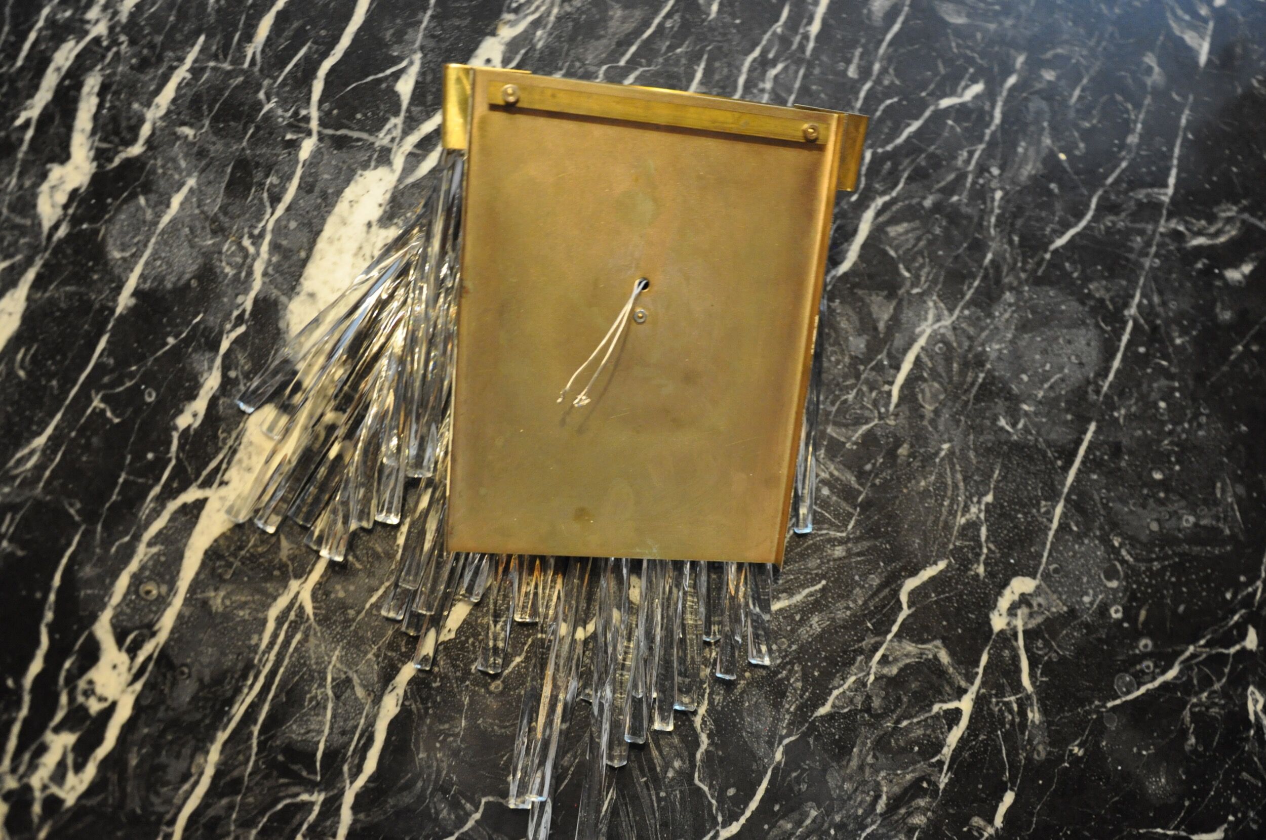 Venini waterfall wall lamp, Murano glass rods, Italy 1970