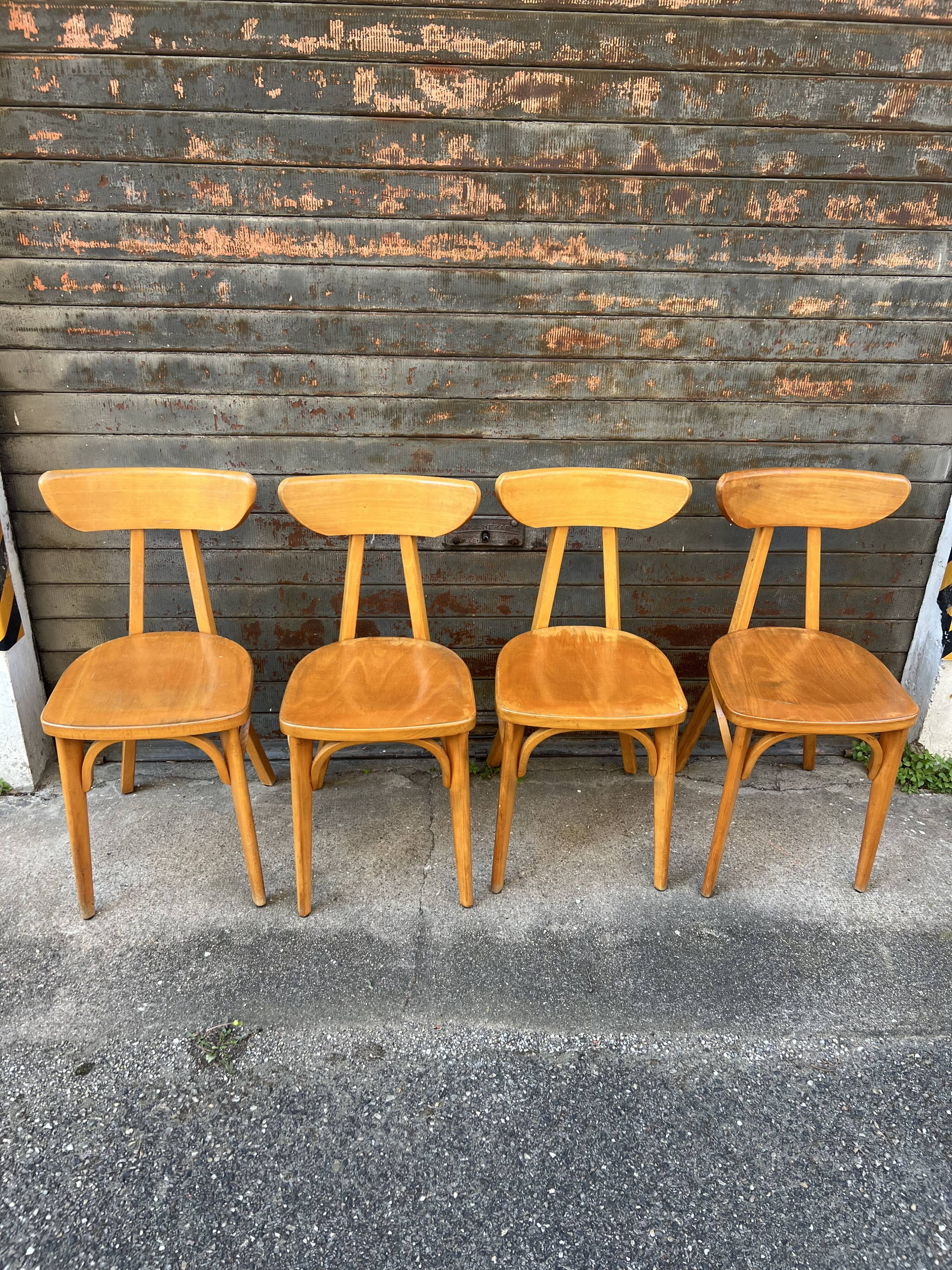 Suite de 4 chaises « banane » Lutherma