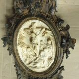 Small Holy Water Font / Stations of the Cross in Wood and Plaster - early 19th century