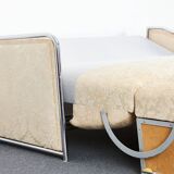 Milieu du siècle. Lit convertible et fauteuils de style Bauhaus par József Peresztegi, Hongrie des années 1950
