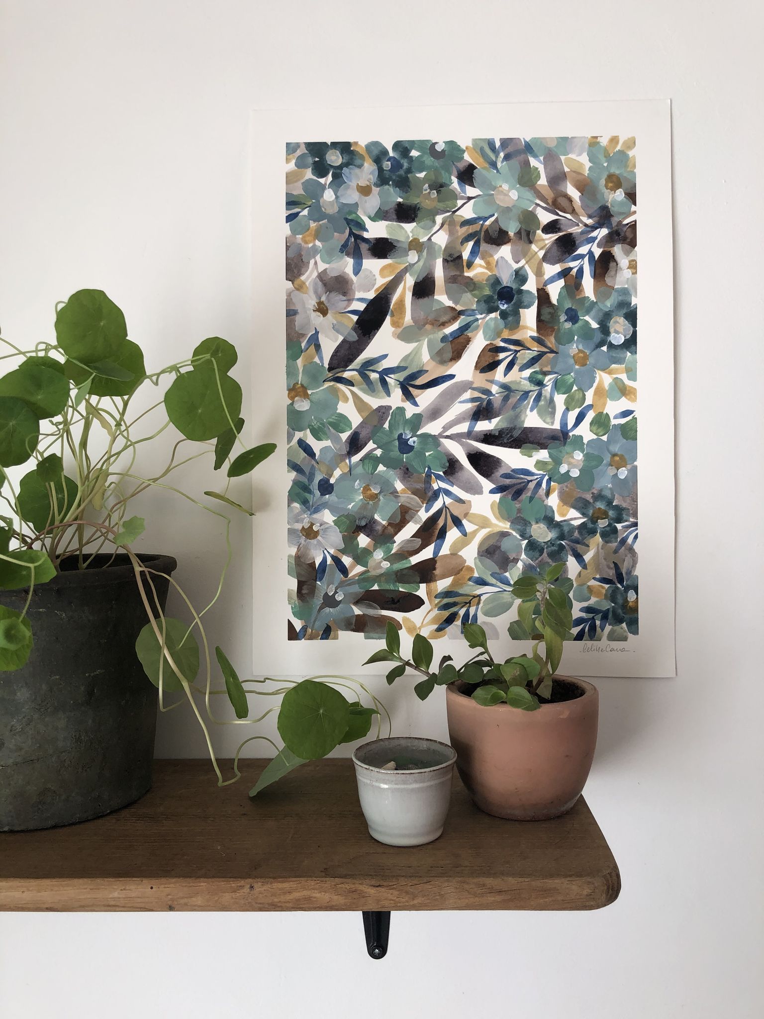 Painting A3 Evening flowers and foliage