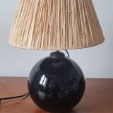 Black glass ball lamp art deco 1930