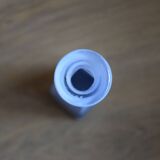 Soliflore bleu pâle en verre et plaque argent