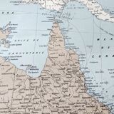 Old map of Australia 43x43cm from 1950