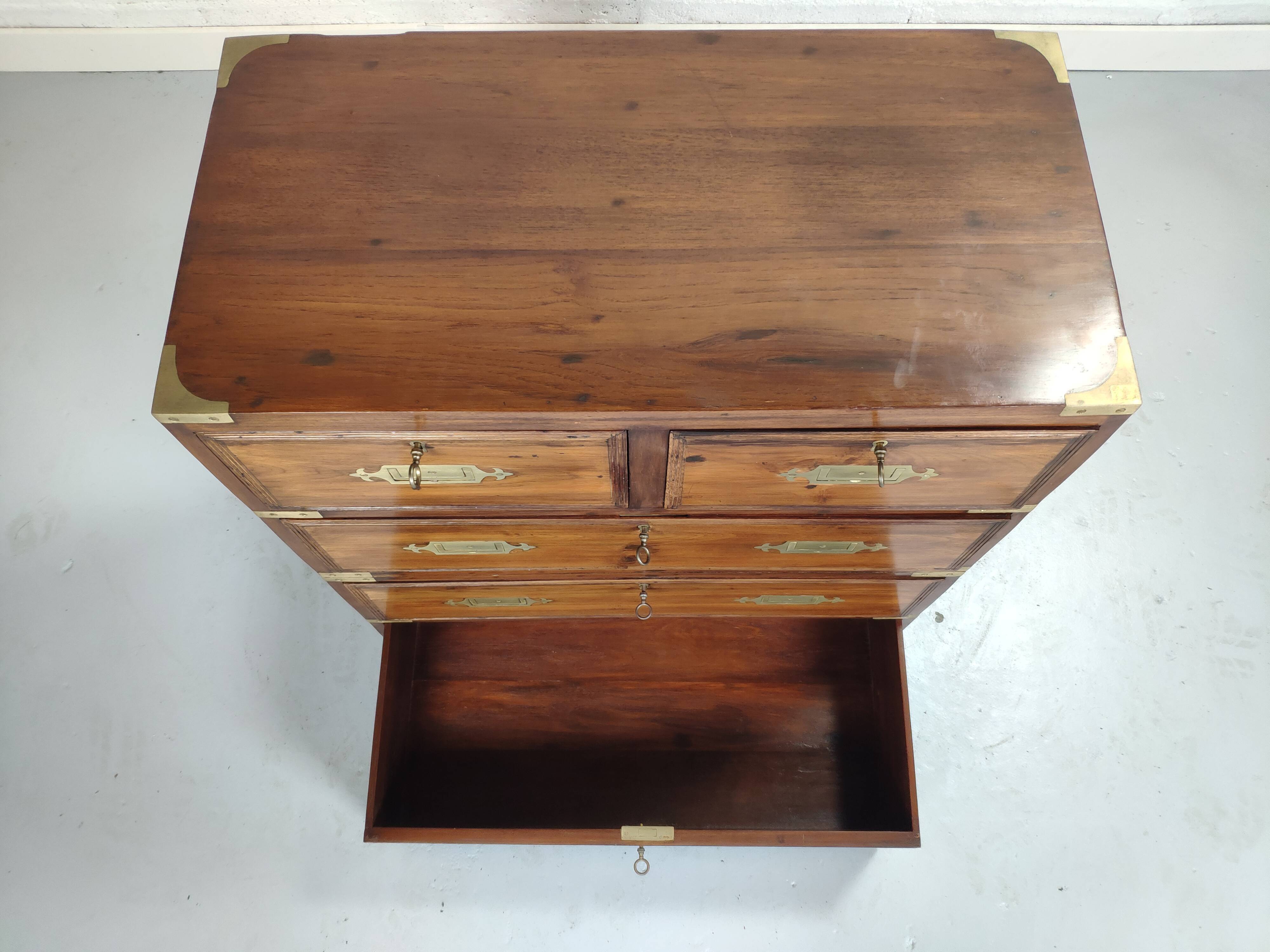 Commode de marine teck poignée laiton