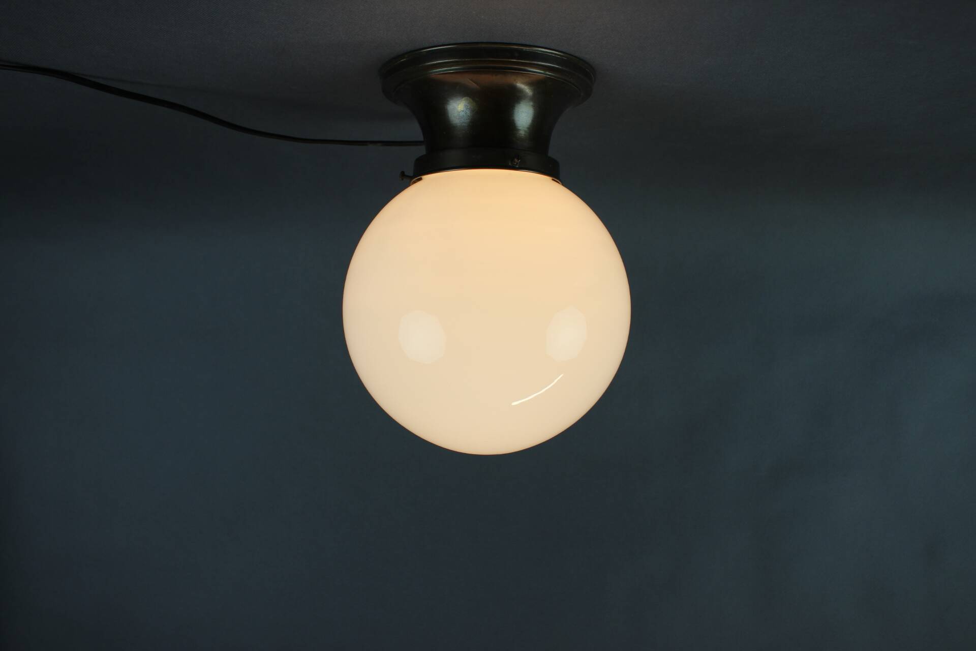 Art Deco Brass Ceiling Lamp, 1920s