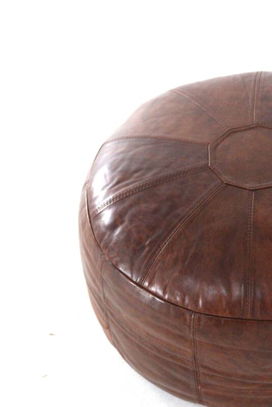 Pouf en cuir Woerdenbach - vintage