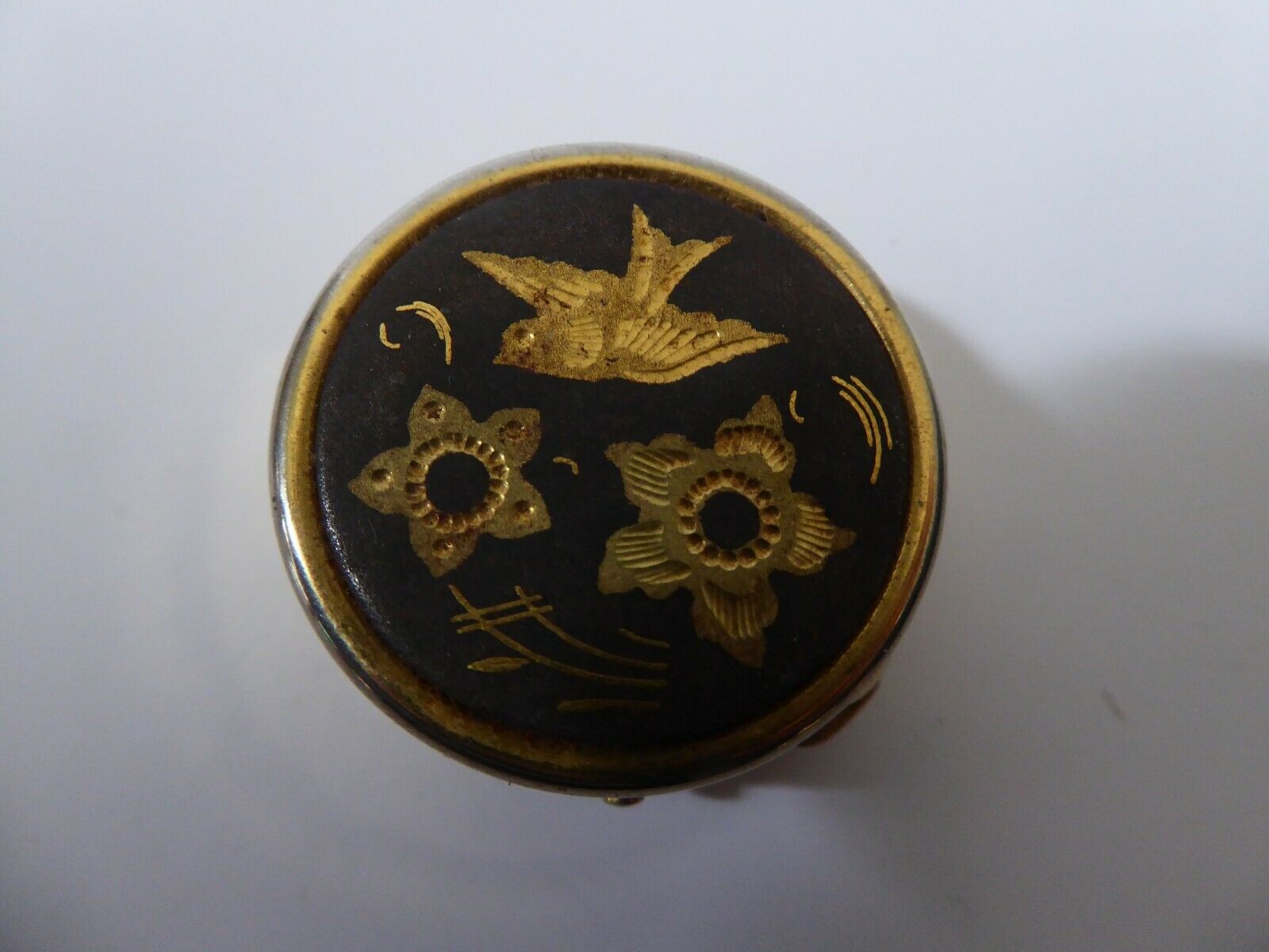 Gold metal pill box