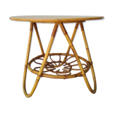 Rattan round coffee table