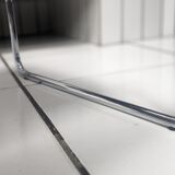 Coffee table in chromed metal and perforated sheet