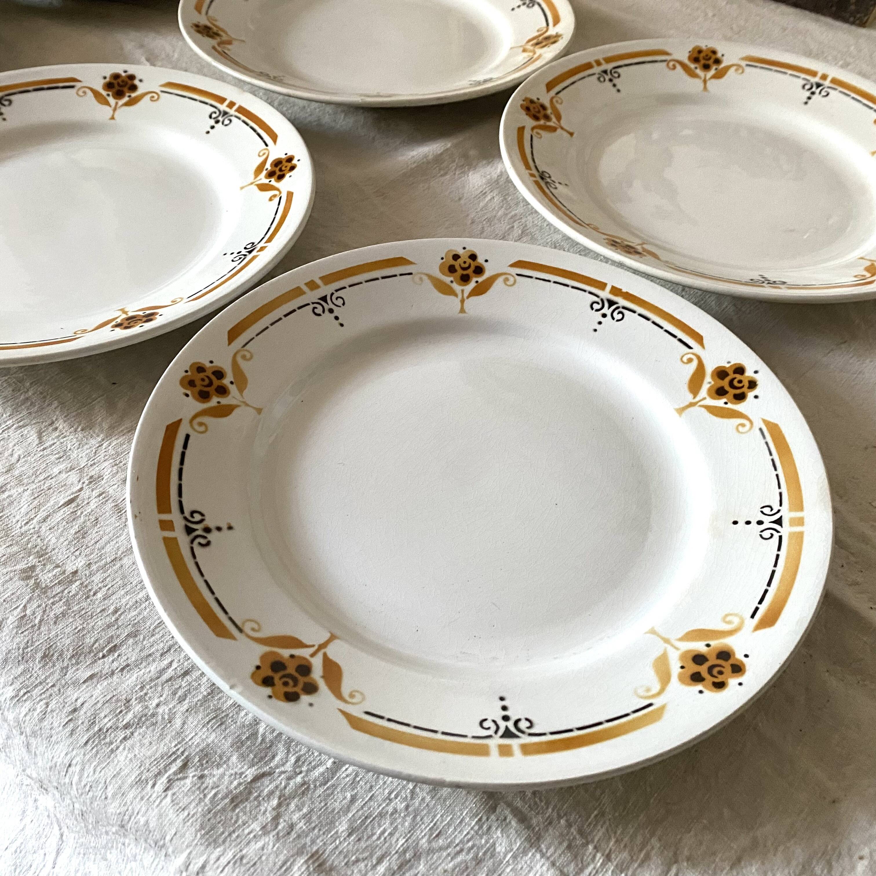 Soup plates from the 60s, Luneville earthenware