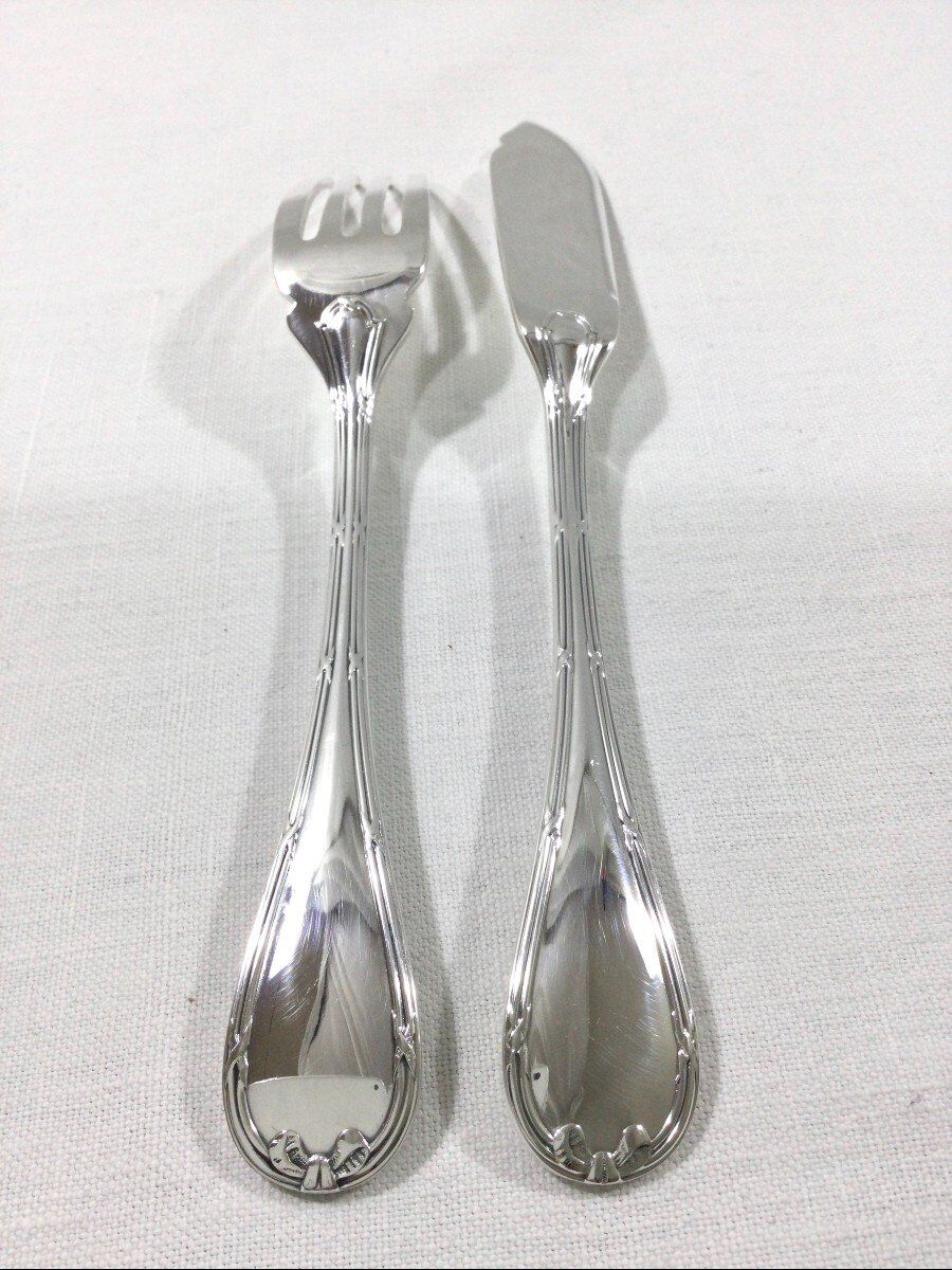 Christofle - cross ribbon fish cutlery