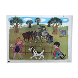Vintage school poster Nathan 1968 "Le Pré"