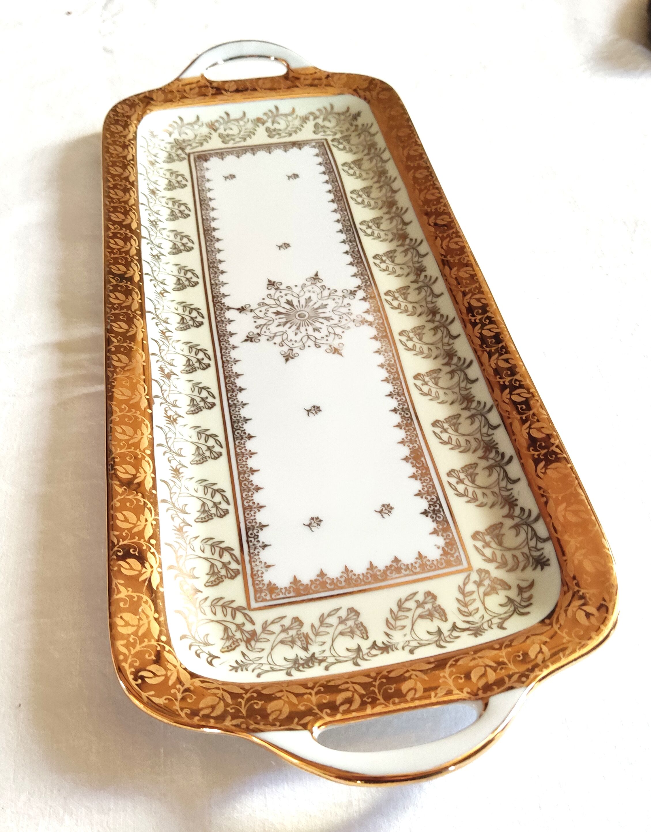 Rectangular porcelain cake dish B and C / Limoges