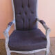 GREY PATINATED VOLTAIRE ARMCHAIR AND ANTHRACITE FABRIC