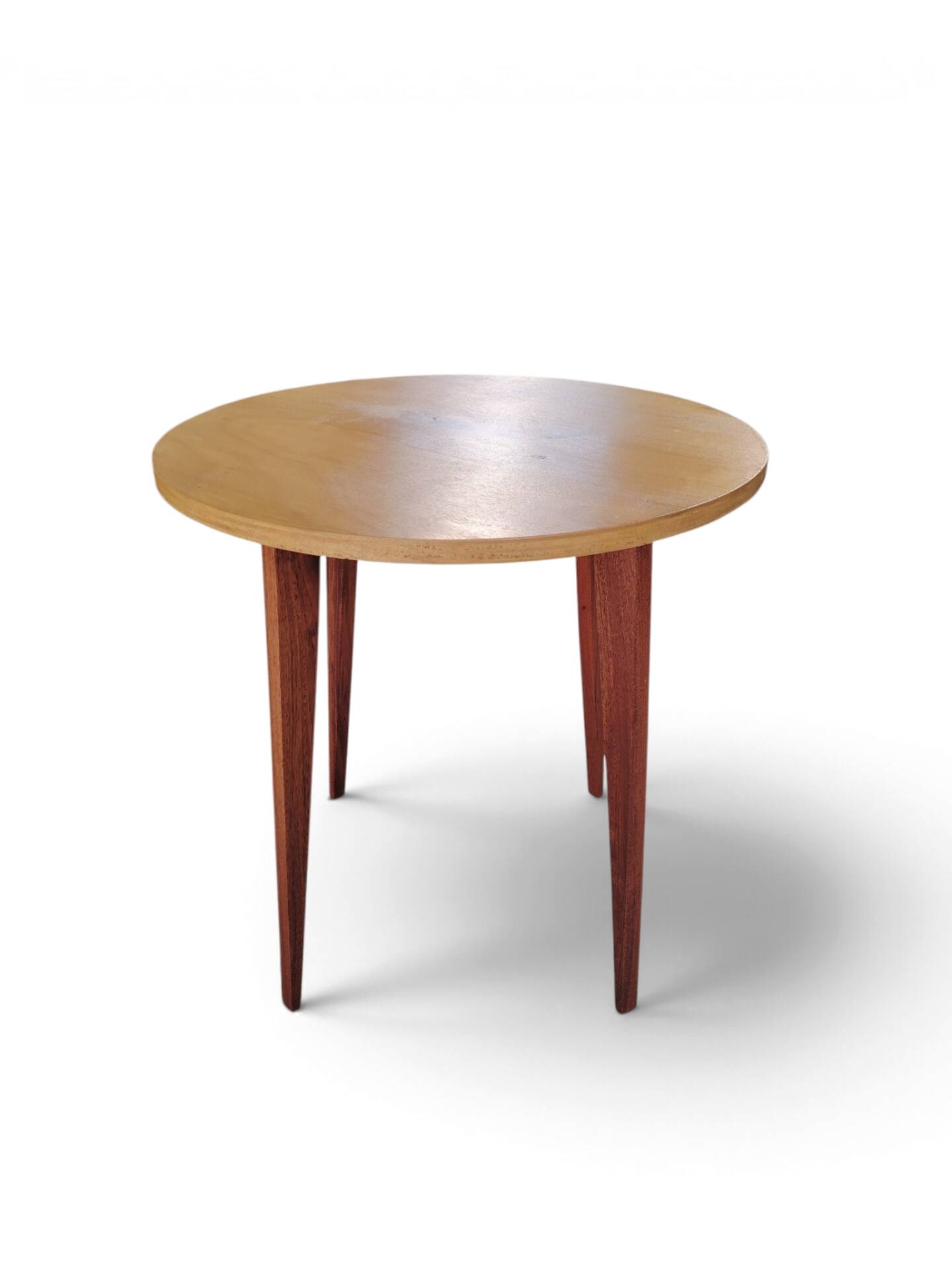 Guéridon vintage moderniste à pieds effilés table d'appoint années 50