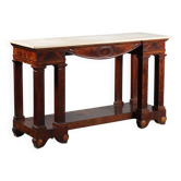 Console Empire ancienne en acajou et marbre blanc, XIXe siècle