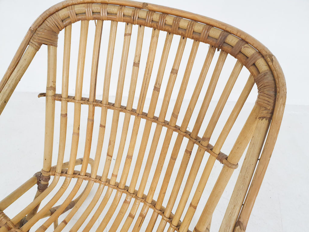 Mid-century bamboo lounge chair by Rohe Noordwolde, The Netherlands 1950's