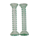 2 bougeoirs en verre torsadé