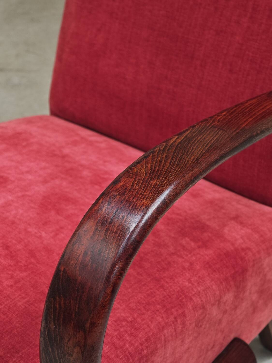 H410 Type C Powder Pink Armchair by Jindrich Halabala for Thonet 1930