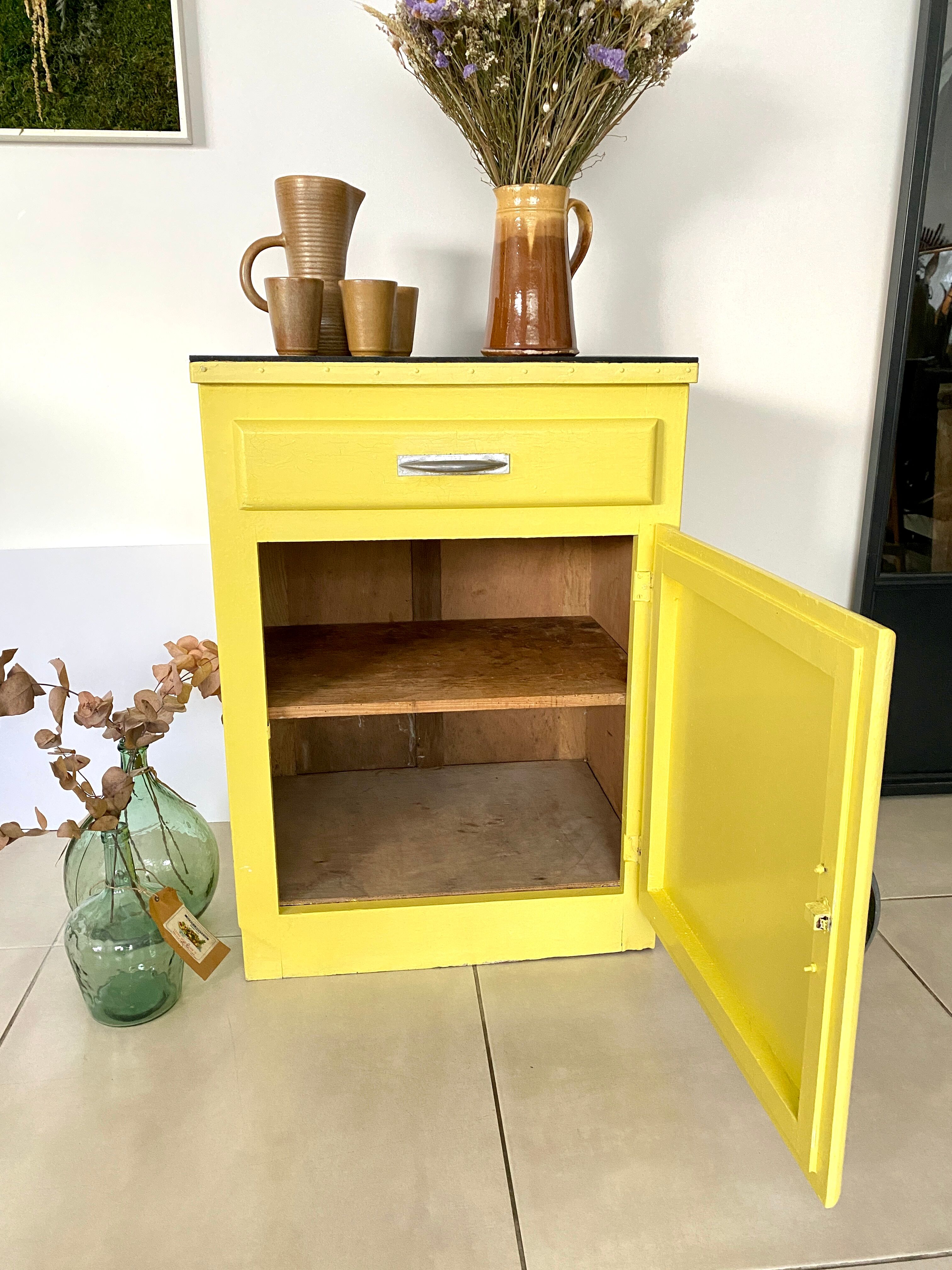 Old yellow vintage jam maker