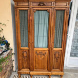Antique carved wooden bookcase