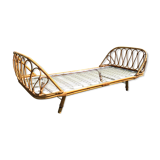 Vintage rattan basket bed