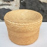 Straw covered basket